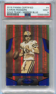 2016 Certified Gold Team Blue 4 Aaron Rodgers 9/50 PSA 9 MINT