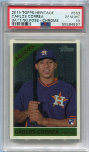 2015 Topps Heritage Chrome 563 Carlos Correa Rookie 393/999 PSA 10 GEM MT