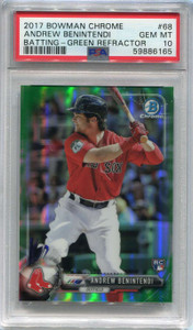 2017 Bowman Chrome Green Refractor 68 Andrew Benintendi Rookie 32/99 PSA 10 GEM