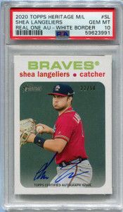 2020 Topps Heritage Minors Real One Shea Langeliers Rookie Auto 22/50 PSA 10