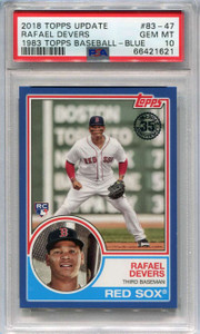 2018 Topps Update '83 Topps Blue 8347 Rafael Devers Rookie PSA 10 GEM MT