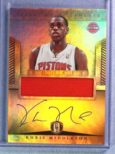 2012-13 Gold Standard Khris Middleton Rookie RC Jersey Autograph Auto #272