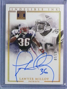 2020 Panini Impeccable Indelible Ink Gold Lawyer Milloy Autograph #07/10 #IILM