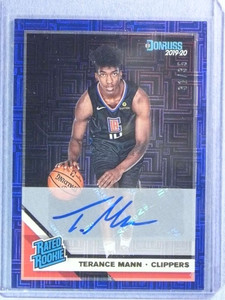 2019-20 Donruss Rated Rookie RC Blue Infinite Terance Mann Autograph /35