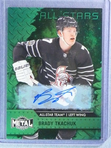 2020-21 NHL Metal Universe Green Brady Tkachuk Autograph Auto #02/10 #183