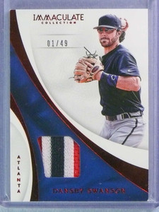 2017 Immaculate Collection Swatches Prime Dansby Swanson Patch Jersey #01/49