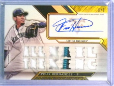 2016 Topps Triple Threads Gold Felix Hernandex Jersey Autograph Auto #8/9 