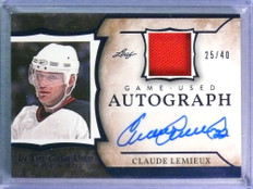 2020 Leaf In The Game Used Hockey Claude Lemieux Jersey Autograph Auto #25/40