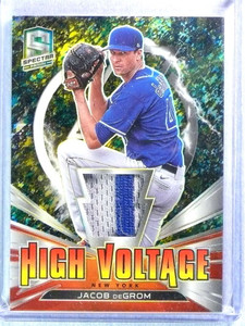 2021 Panini Spectra Baseball High Voltage Splatter Jacob deGrom Jersey #1/8 HDJV