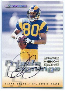 1999 Donruss Private Signings 4 Isaac Bruce Auto /500