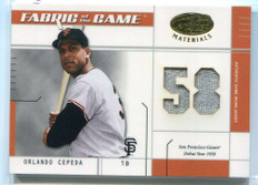 2003 Leaf Certified Fabric of the Game 106dy Orlando Cepeda Jersey 39/58