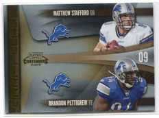 2009 Playoff Contenders Draft Class Gold Pettigrew Matthew Stafford RC 26/100