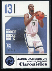 2018-19 Panini Chronicles Purple 42 Jaren Jackson Jr. Rookie 26/49