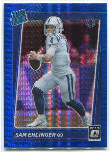 2021 Donruss Optic Blue Hyper Refractor 246 Sam Ehlinger RR Rated Rookie