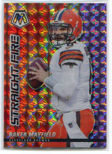 2021 Panini Mosaic Straight Fire Mosaic Purple Refractor 7 Baker Mayfield 39/49