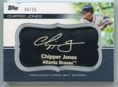 2010 Topps Update Manufactured Bat Barrel Black mb55 Chipper Jones Relic 4/25