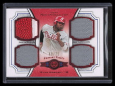 2012 Topps Museum Primary Pieces Red RHO Ryan Howard Quad Jersey Patch 68/75