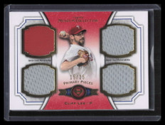 2012 Topps Museum Primary Pieces Relics Gold Cliff Lee Quad Jersey Patch 15/25