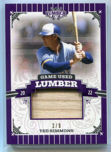 2022 Leaf Lumber Game Used Lumber Purple gul117 Ted Simmons Bat 2/9