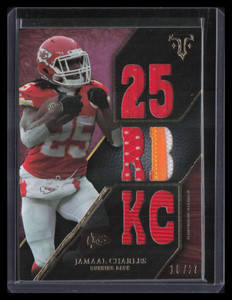 2014 Topps Triple Threads Relics Purple ttr13 Jamaal Charles Patch 10/27