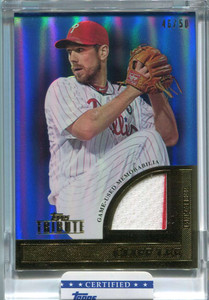 2012 Topps Tribute to the Stars Relics Blue CL Cliff Lee Jersey 46/50