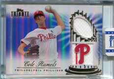 2012 Topps Tribute Championship Material Blue CH Cole Hamels Dual Jersey 3/50