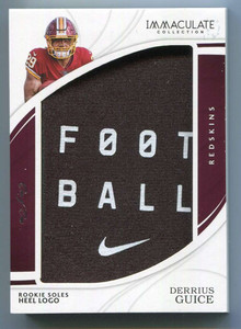 2018 Immaculate Rookie Shoe Soles Heel Logo Derrius Guice Rookie Nike Patch 1/1