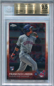 2015 Topps Chrome 202 Francisco Lindor Rookie SP BGS 9.5 GEM MINT