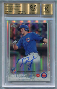 2015 Topps Chrome Autograph Refractor Kris Bryant Rookie Auto 233/499 BGS 9.5 10