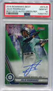 2019 Bowman's Best Green Refractor Julio Rodriguez Rookie Auto 56/99 PSA 10 GEM