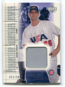 2001 Upper Deck Pros &amp; Prospects 140 Mark Prior Rookie USA Jersey 93/500