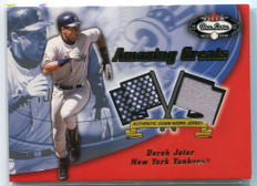 2002 Fleer Box Score Amazing Greats Single Swatch 7 Derek Jeter Jersey