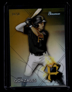 2021 Bowman Sterling Prospects Gold Refractor bsp16 Nick Gonzales Rookie 14/50