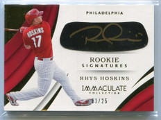 2018 Immaculate Collection Carbon Signatures 17 Rhys Hoskins Rookie Auto 3/25