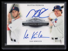 2011 Topps Marquee Monumental Markings Autographs Kinsler Pedroia Dual Auto 7/15