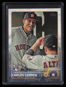 2015 Topps Update us174 Carlos Correa In Dugout Photo Variation Rookie SP