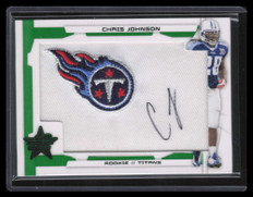 2008 Leaf Rookies &amp; Stars Autographs Emerald 207 Chris Johnson RC Patch Auto 3/5