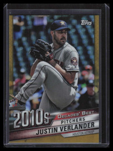 2020 Topps Decades' Best Chrome Gold Refractor dbc91 Justin Verlander 40/50