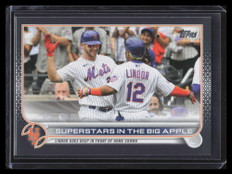 2022 Topps Black 436 Superstars in the Big Apple Lindor Pete Alonso 6/71