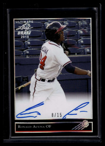 2018 Leaf Ultimate Draft 92 Silver Prismatic bgra1 Ronald Acuna Rookie Auto 8/15