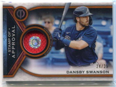 2021 Topps Tribute Stamp of Approval Relics Orange Dansby Swanson Jersey 24/25