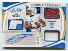 2021 Absolute Spectrum 224 Josh Palmer Rookie Triple Ball Patch Auto 86/99