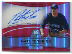 2010 Bowman Platinum Autographs Red Refractor NT Nate Tenbrink Rookie Auto 7/10