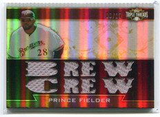 2011 Topps Triple Threads Relics Sepia ttr80 Prince Fielder Jersey 8/27