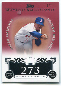 2008 Topps Moments &amp; Milestones Red 141-273 Pedro Martinez 1/1