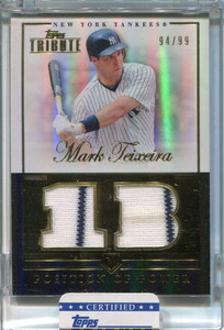 2012 Topps Tribute Positions of Power Relics MT Mark Teixeira Dual Jersey 94/99