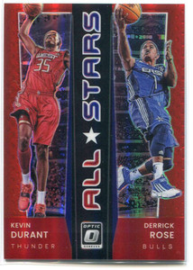2021-22 Donruss Optic All-Stars Red Refractor 20 Derrick Rose Kevin Durant 16/99
