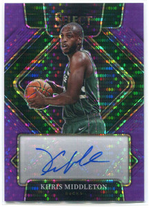 2021-22 Select Signatures Prizms Neon Purple Pulsar 24 Khris Middleton Auto 4/15