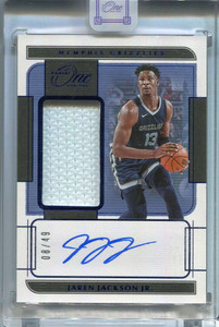 2021-22 Panini One Jersey Autographs Blue 5 Jaren Jackson Jr. Jersey Auto 8/49