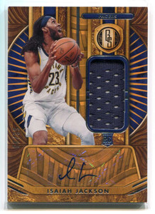 2021-22 Chronicles Gold Standard 14 Isaiah Jackson Rookie Jersey Auto 56/99